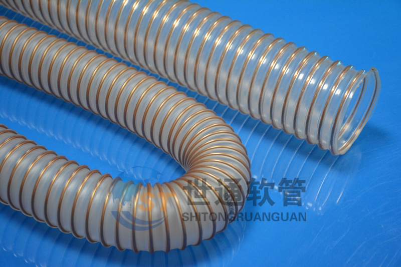 PU 鋼絲軟管，PU鋼絲管，PU聚氨酯鋼絲波紋管，耐磨工業(yè)吸塵通風軟管 